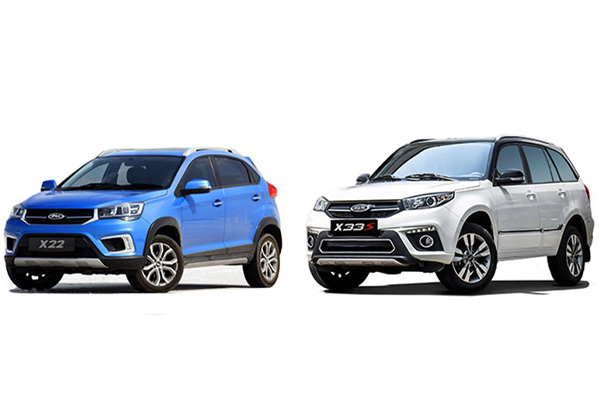 مقایسه خودرو ام وی‌ ام X33 با X22